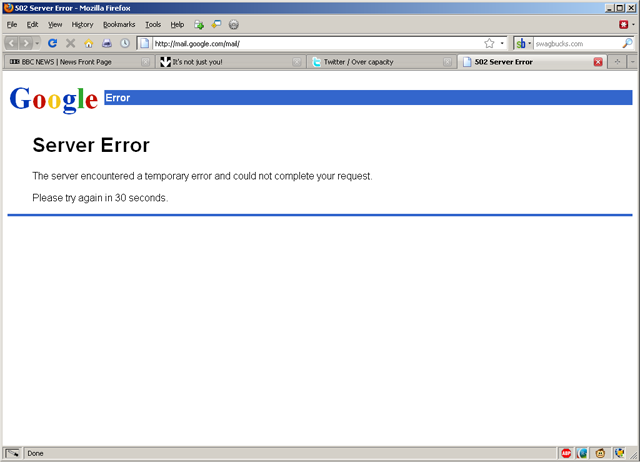 gmail 502 Server Error